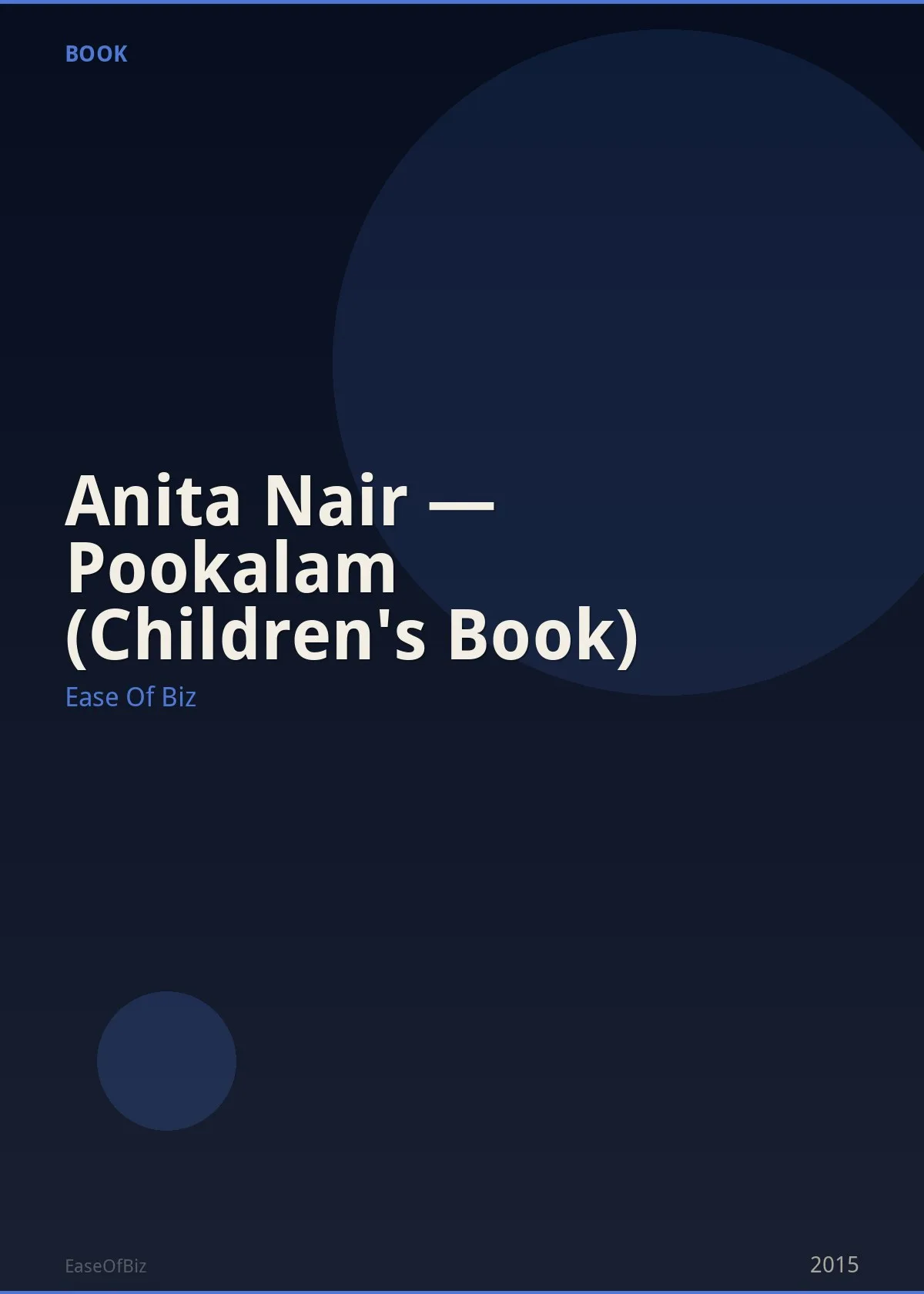Anita Nair — Pookalam (Children's Book)
