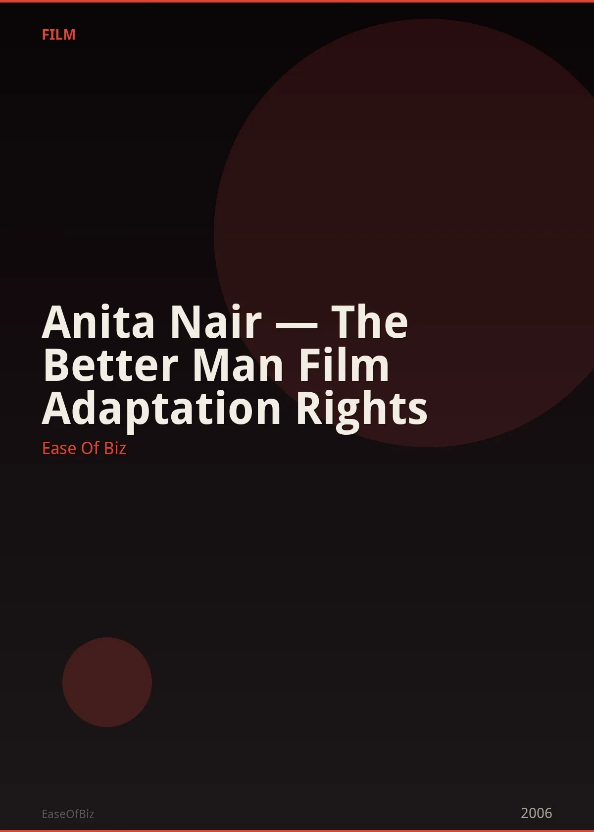 Anita Nair — The Better Man Film Adaptation Rights