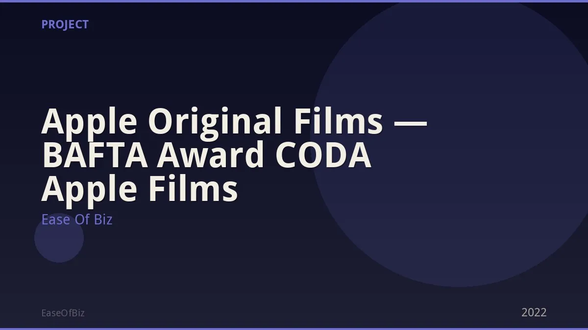 Apple Original Films — BAFTA Award CODA Apple Films
