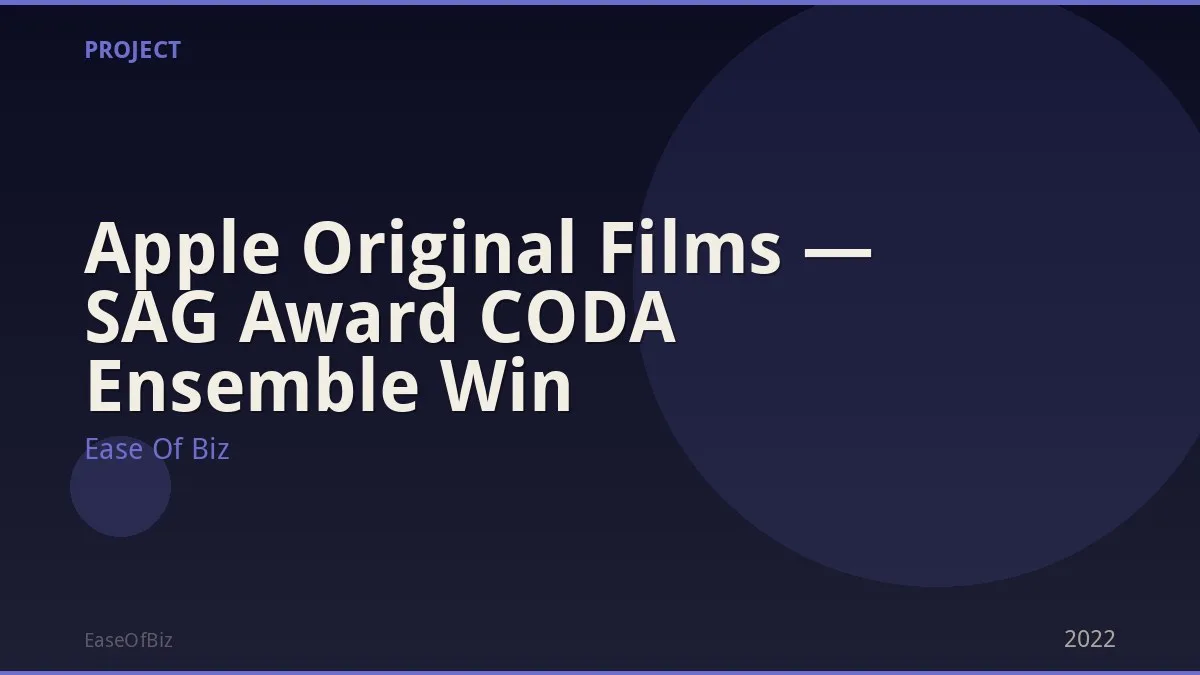 Apple Original Films — SAG Award CODA Ensemble Win