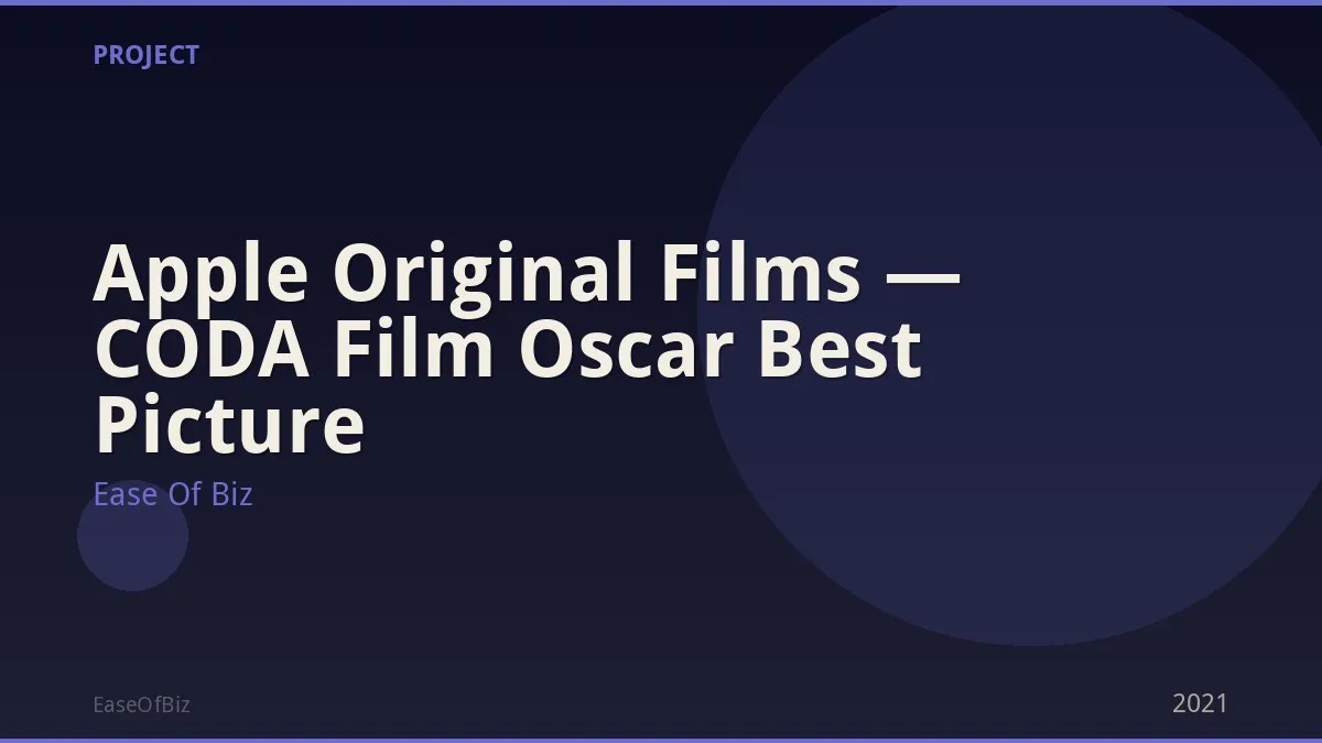 Apple Original Films — CODA Film Oscar Best Picture