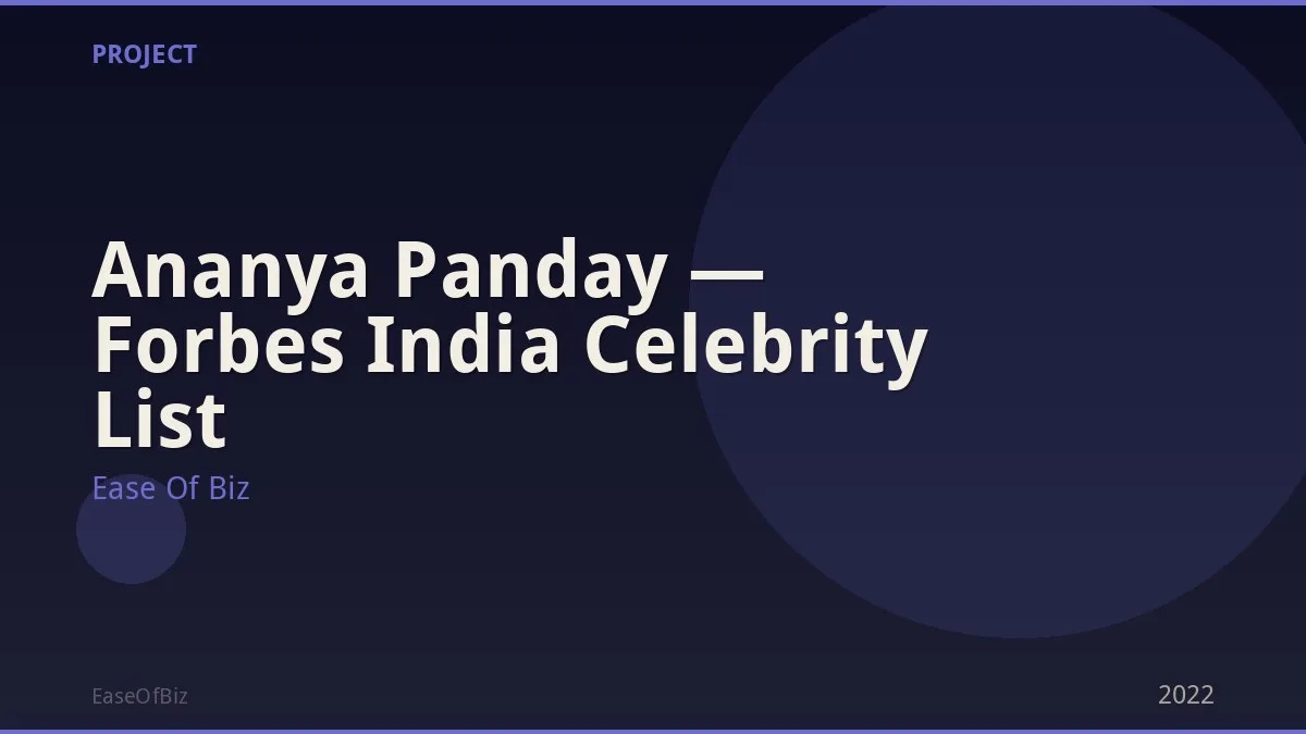 Ananya Panday — Forbes India Celebrity List