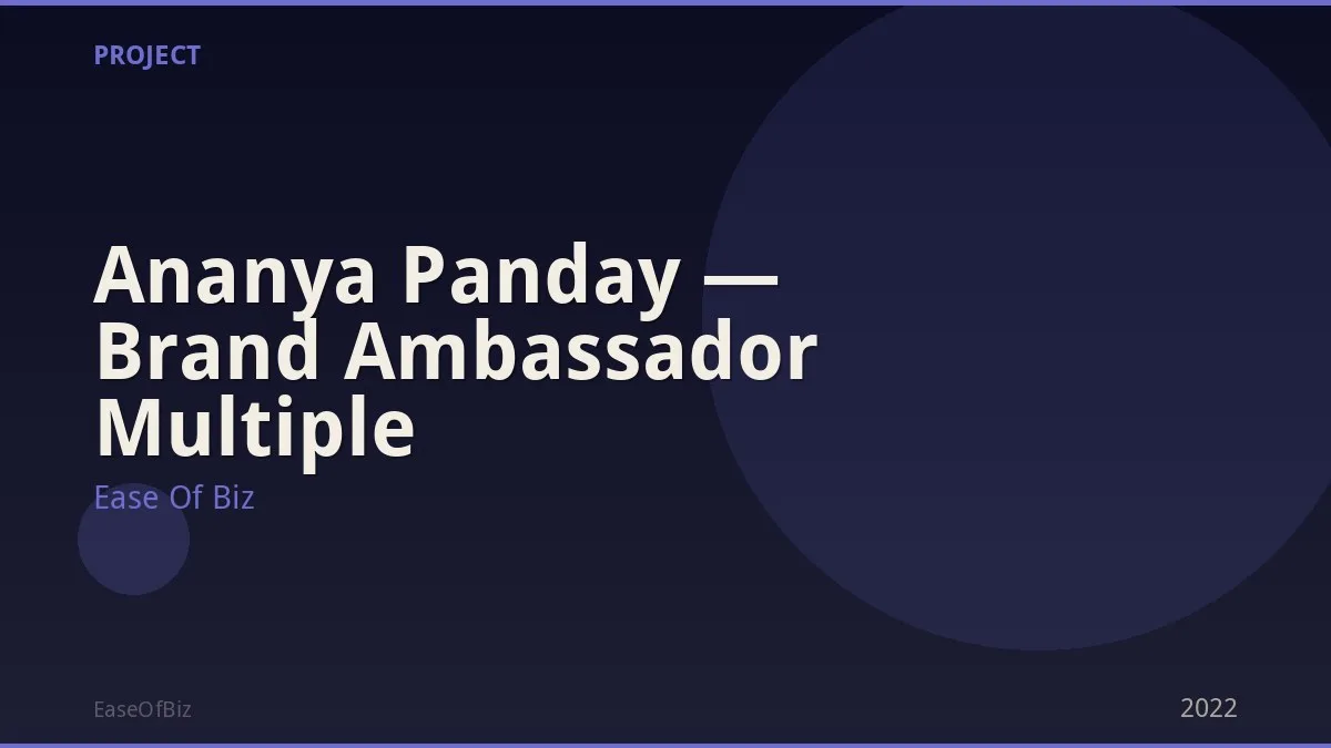 Ananya Panday — Brand Ambassador Multiple