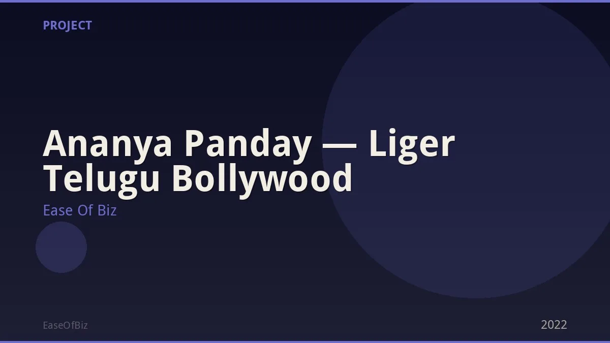 Ananya Panday — Liger Telugu Bollywood