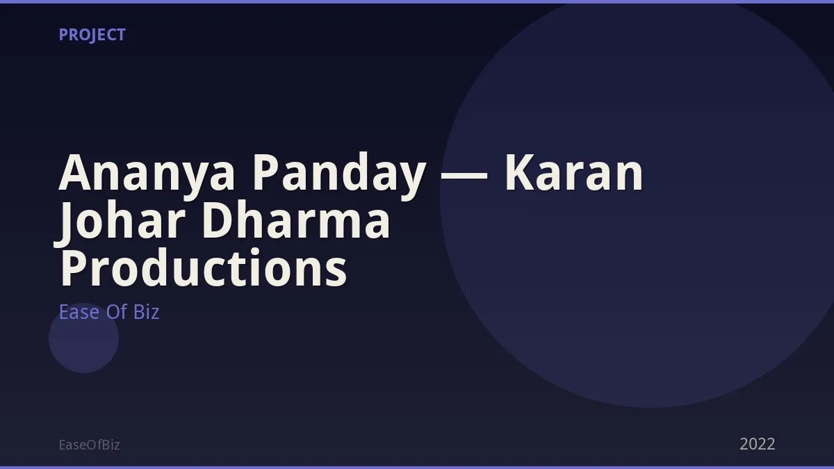 Ananya Panday — Karan Johar Dharma Productions