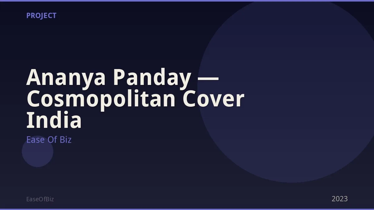 Ananya Panday — Cosmopolitan Cover India