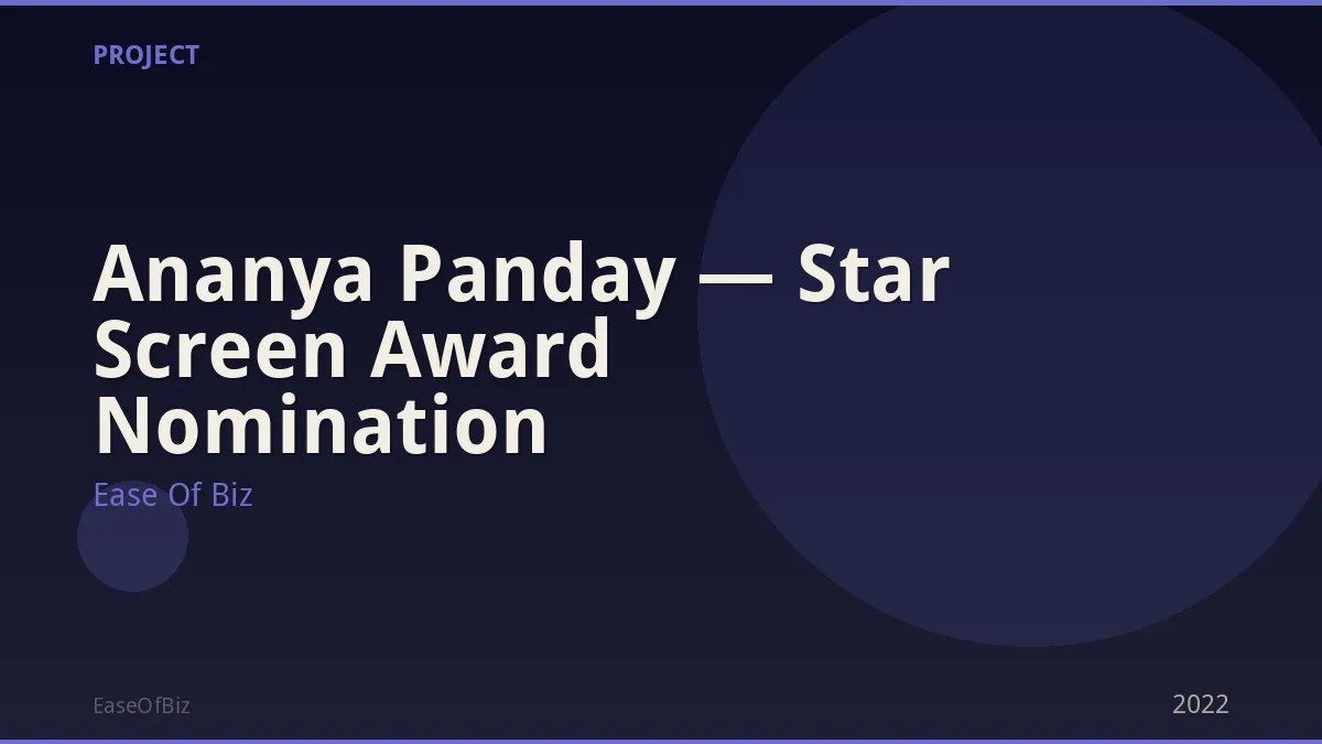 Ananya Panday — Star Screen Award Nomination