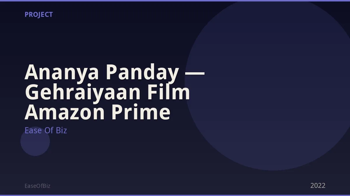 Ananya Panday — Gehraiyaan Film Amazon Prime