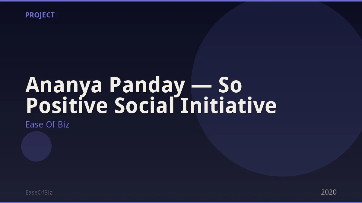 Ananya Panday — So Positive Social Initiative