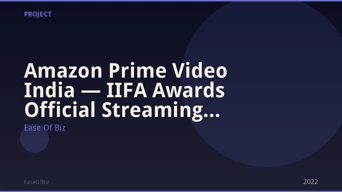 Amazon Prime Video India — IIFA Awards Official Streaming Partner