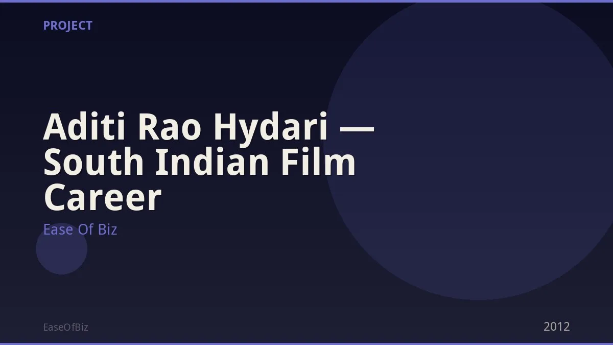 Aditi Rao Hydari — South Indian Film Career