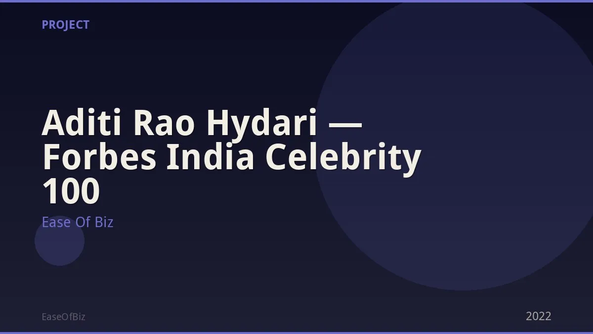 Aditi Rao Hydari — Forbes India Celebrity 100