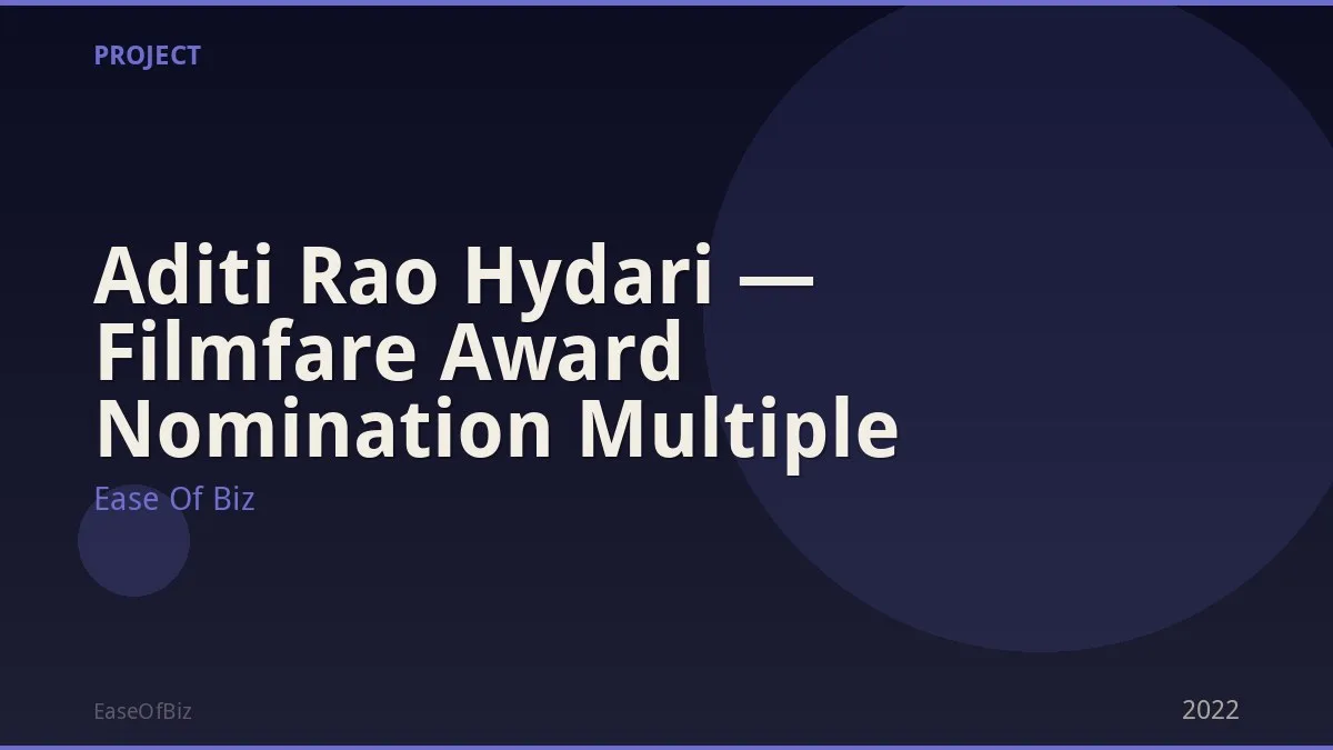 Aditi Rao Hydari — Filmfare Award Nomination Multiple