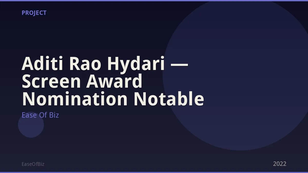 Aditi Rao Hydari — Screen Award Nomination Notable