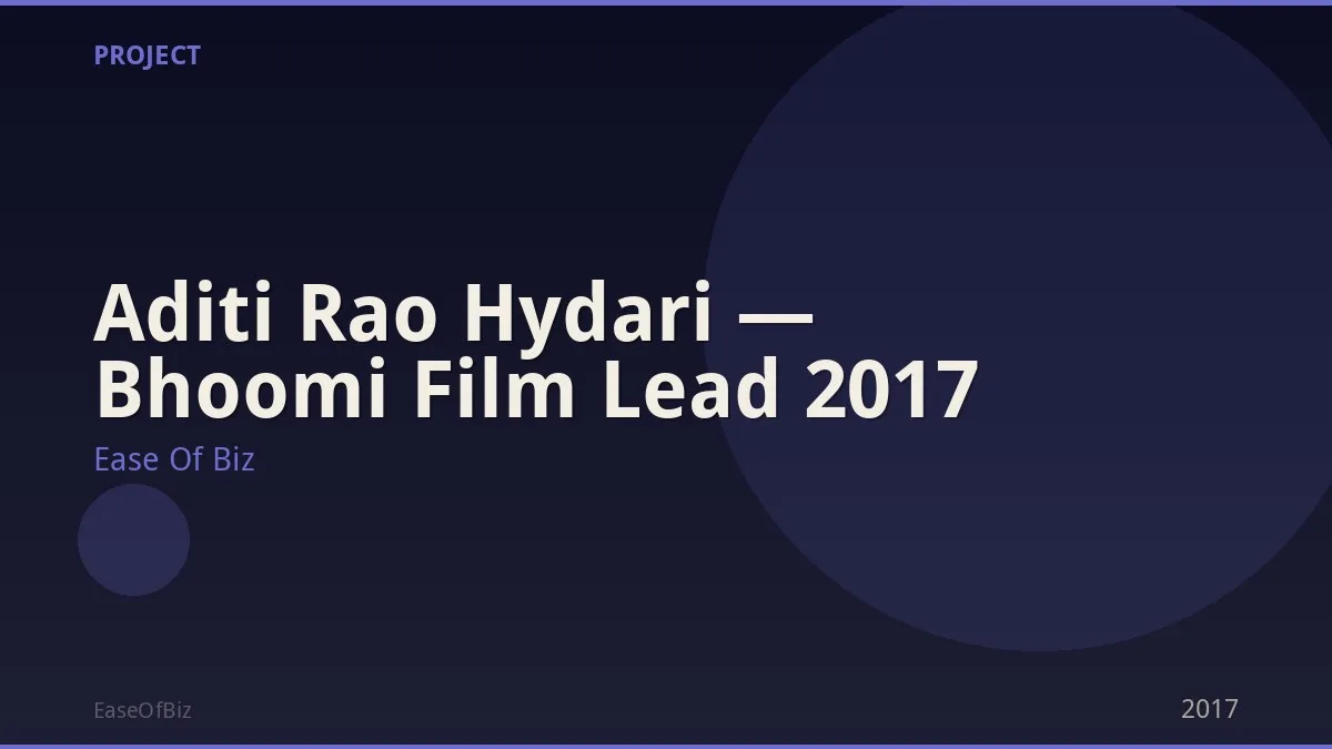 Aditi Rao Hydari — Bhoomi Film Lead 2017