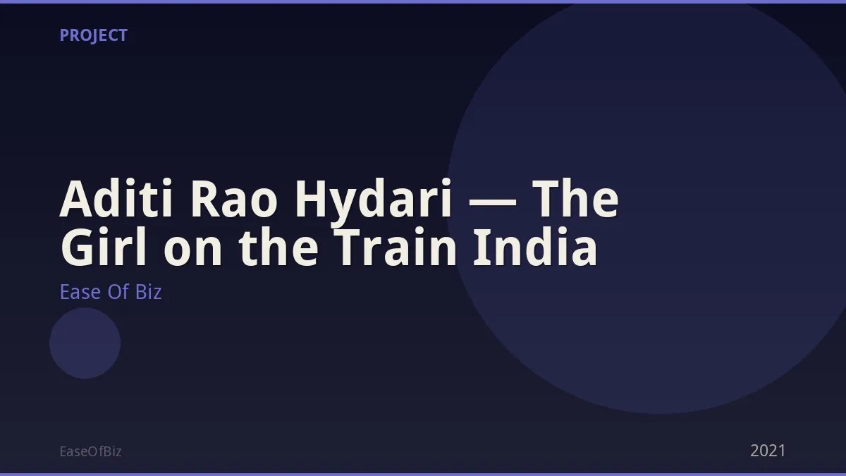 Aditi Rao Hydari — The Girl on the Train India