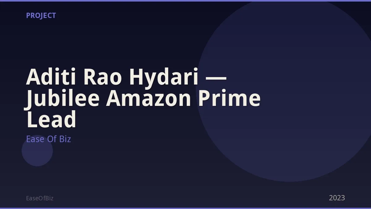 Aditi Rao Hydari — Jubilee Amazon Prime Lead