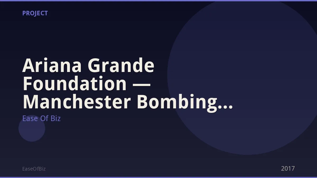 Ariana Grande Foundation — Manchester Bombing Charity