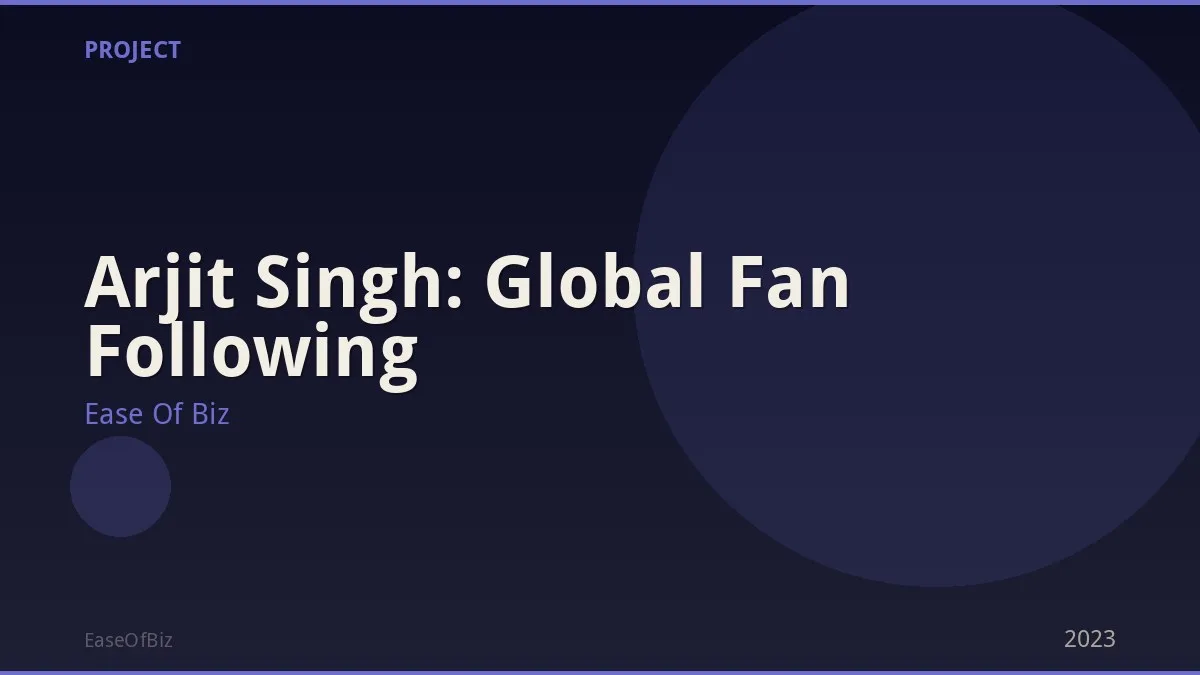 Arjit Singh: Global Fan Following