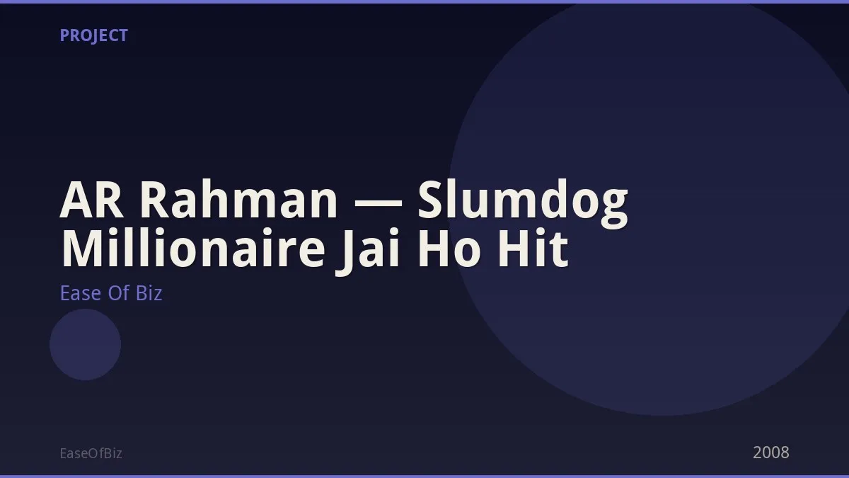 AR Rahman — Slumdog Millionaire Jai Ho Hit