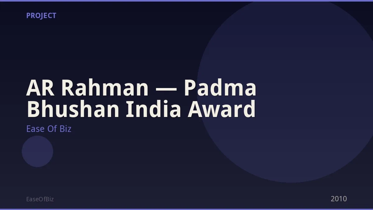 AR Rahman — Padma Bhushan India Award