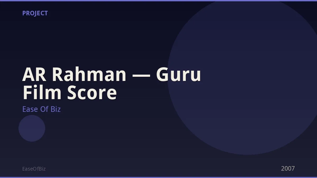 AR Rahman — Guru Film Score