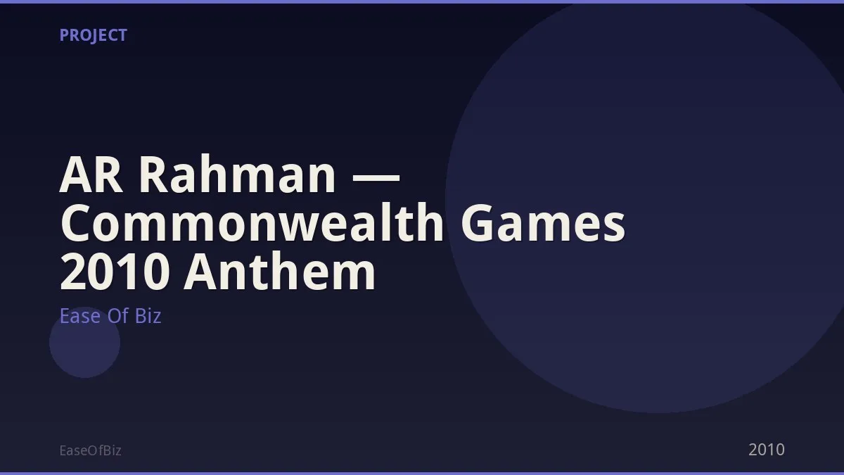 AR Rahman — Commonwealth Games 2010 Anthem