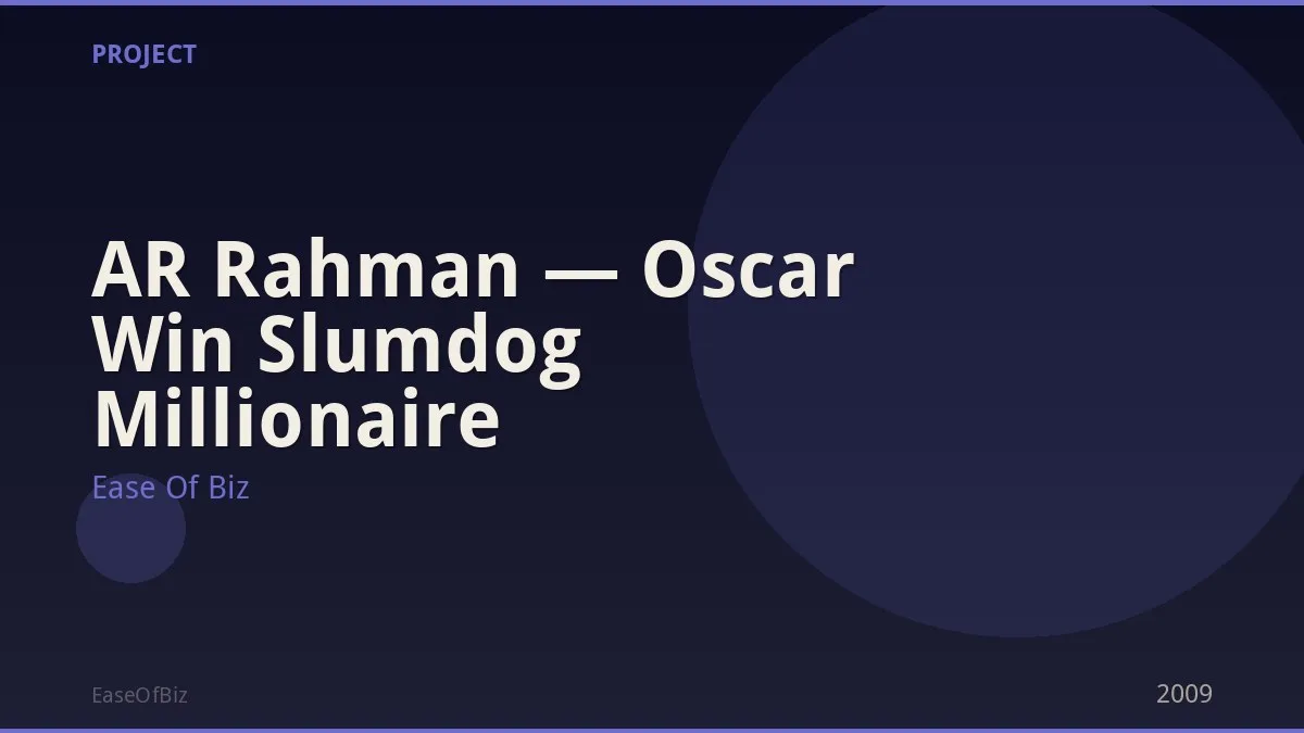 AR Rahman — Oscar Win Slumdog Millionaire