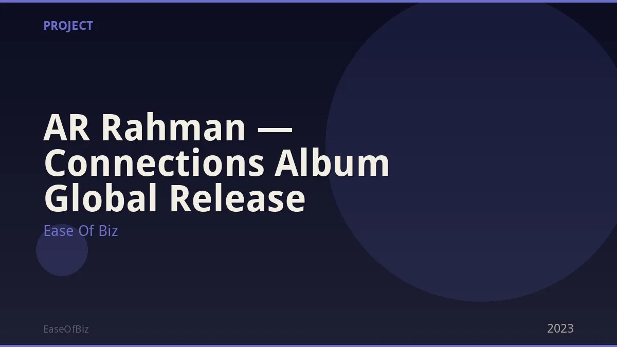 AR Rahman — Connections Album Global Release