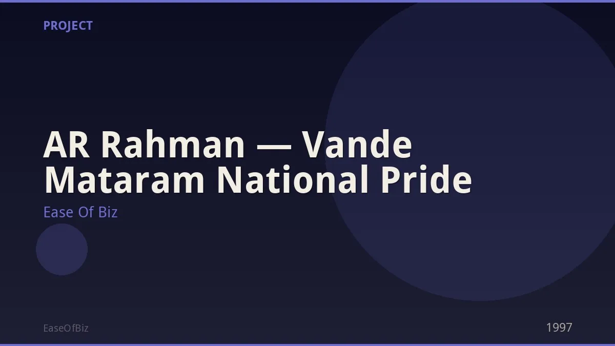 AR Rahman — Vande Mataram National Pride