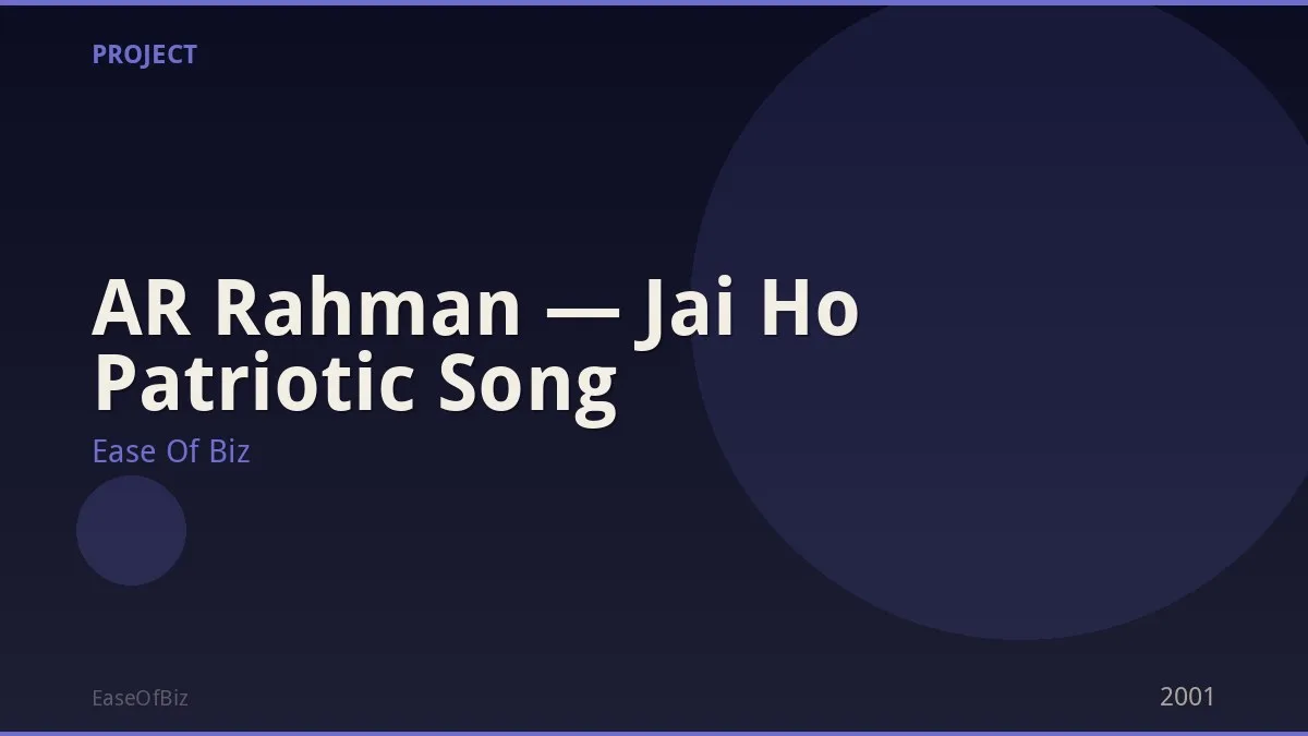 AR Rahman — Jai Ho Patriotic Song