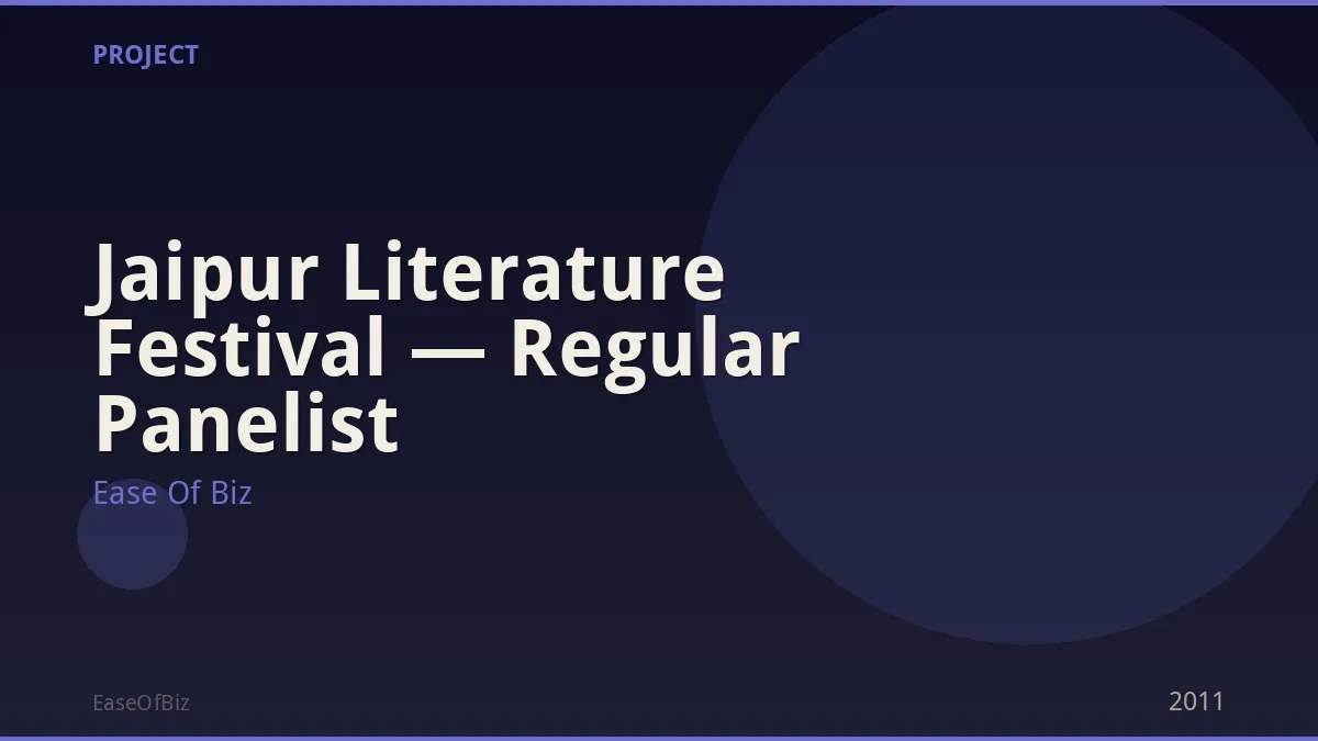 Jaipur Literature Festival — Regular Panelist