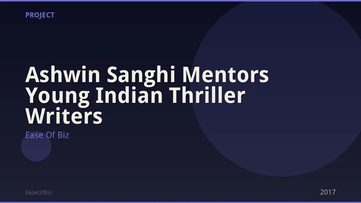 Ashwin Sanghi Mentors Young Indian Thriller Writers