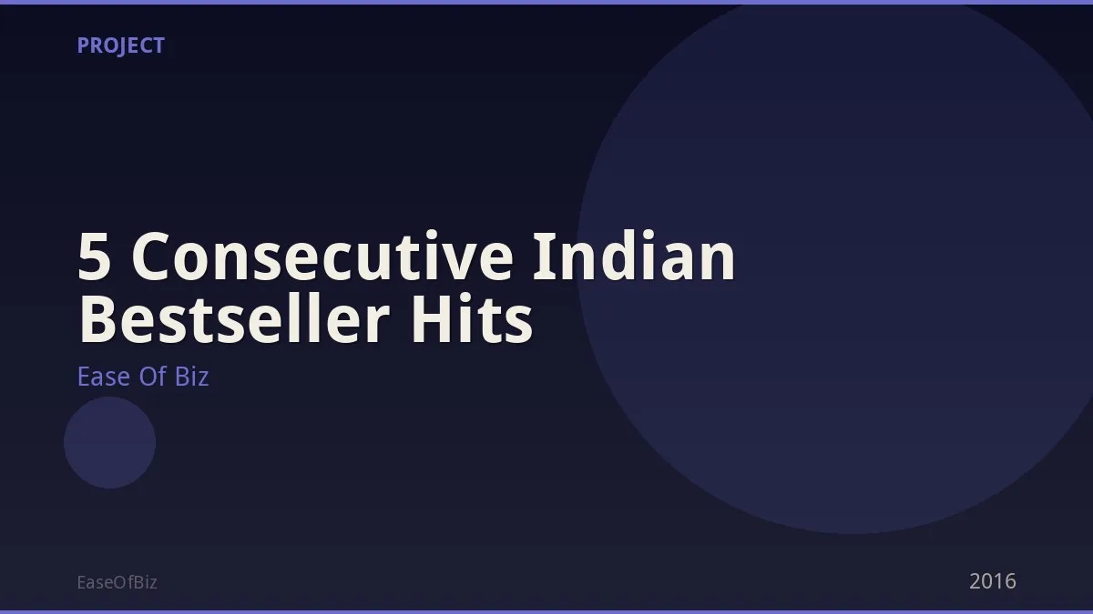 5 Consecutive Indian Bestseller Hits