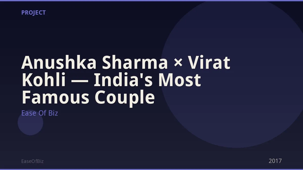 Anushka Sharma × Virat Kohli — India's Most Famous Couple