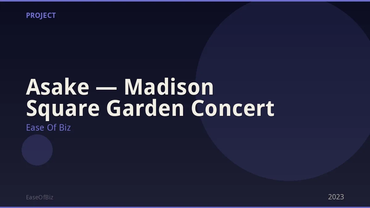Asake — Madison Square Garden Concert