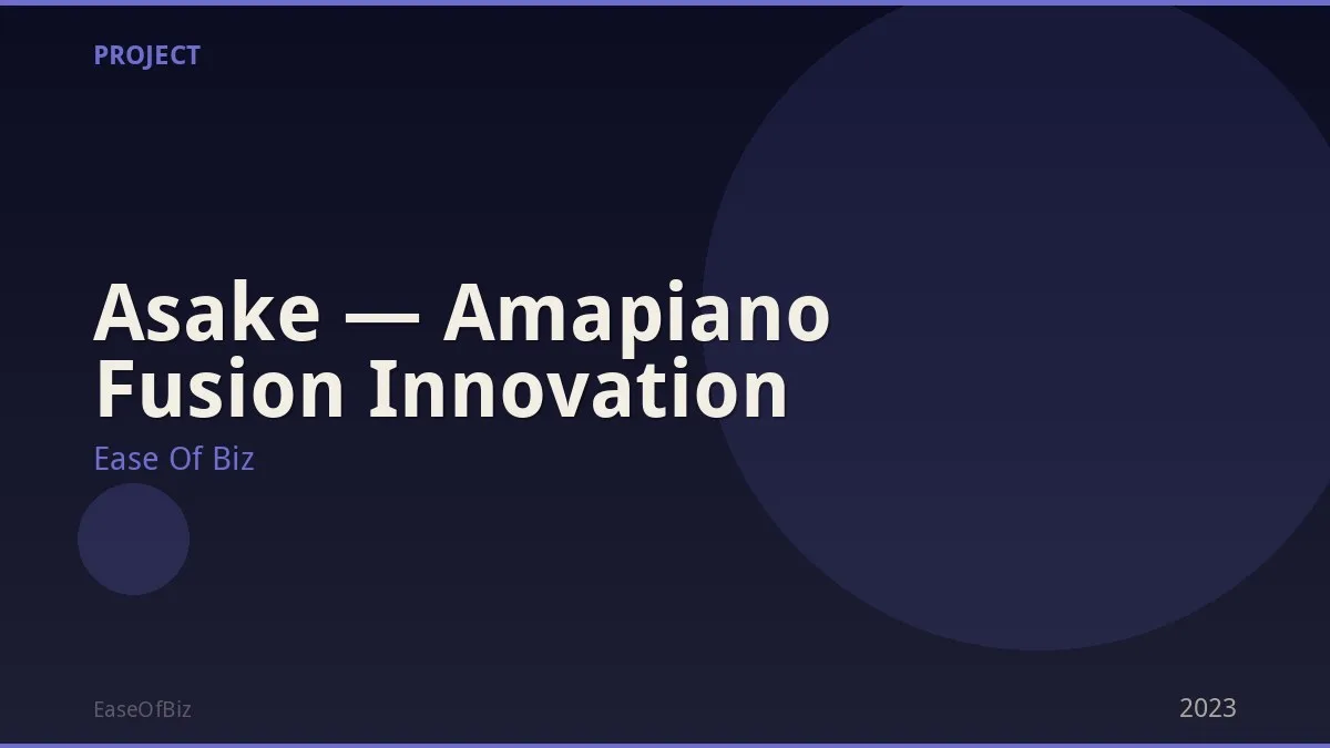 Asake — Amapiano Fusion Innovation