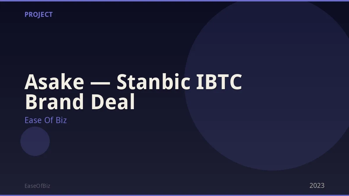 Asake — Stanbic IBTC Brand Deal