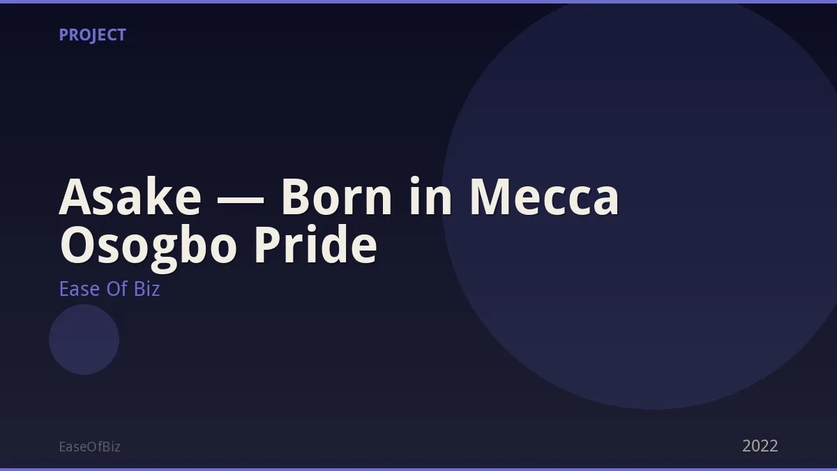 Asake — Born in Mecca Osogbo Pride