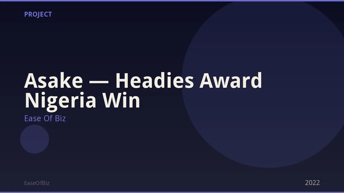 Asake — Headies Award Nigeria Win