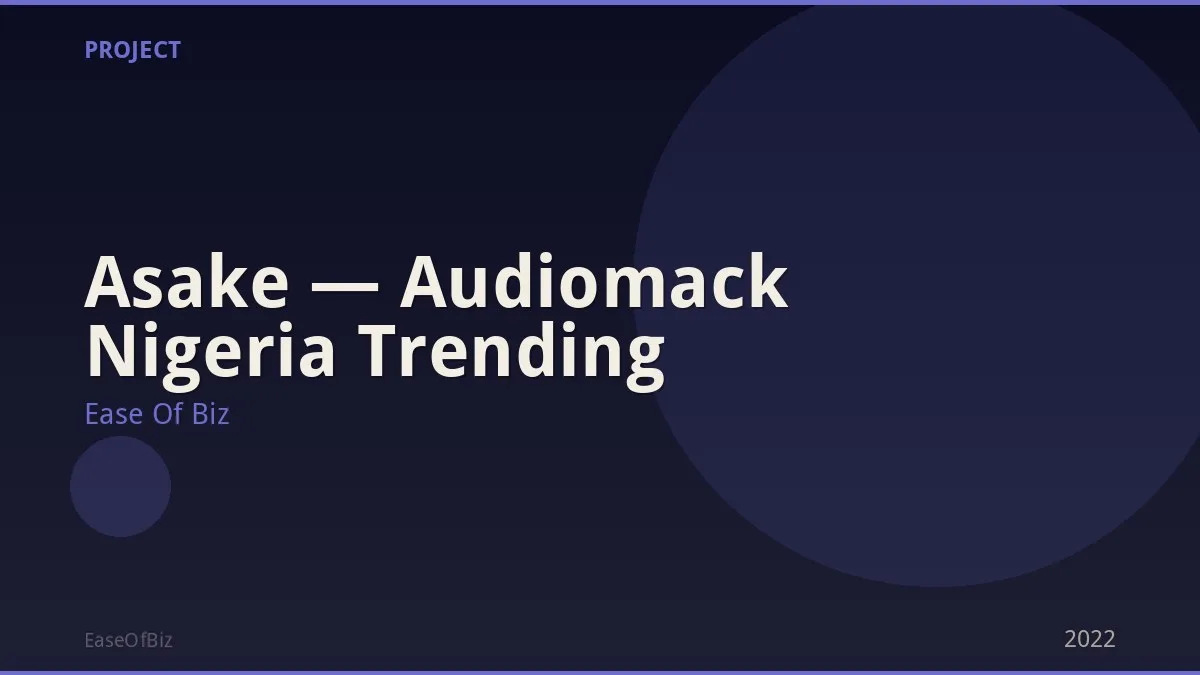 Asake — Audiomack Nigeria Trending