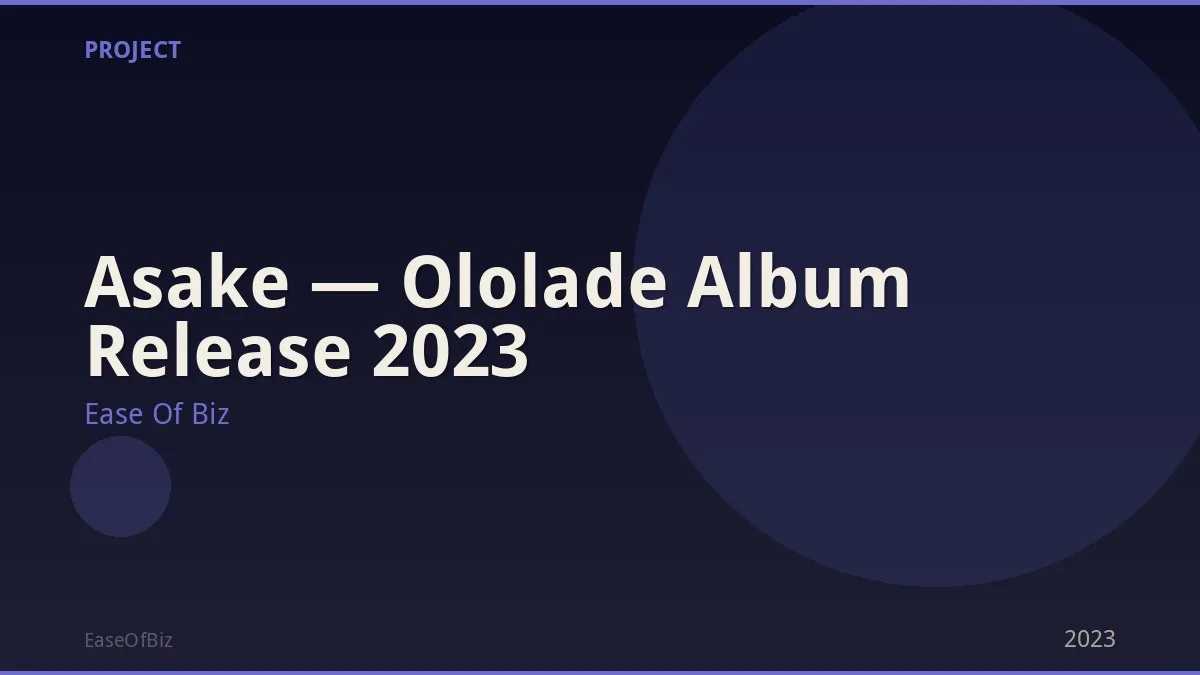 Asake — Ololade Album Release 2023