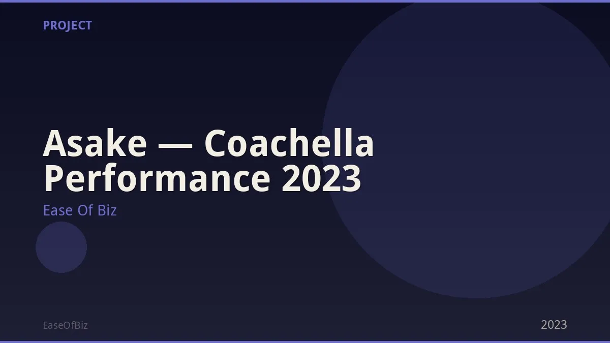 Asake — Coachella Performance 2023