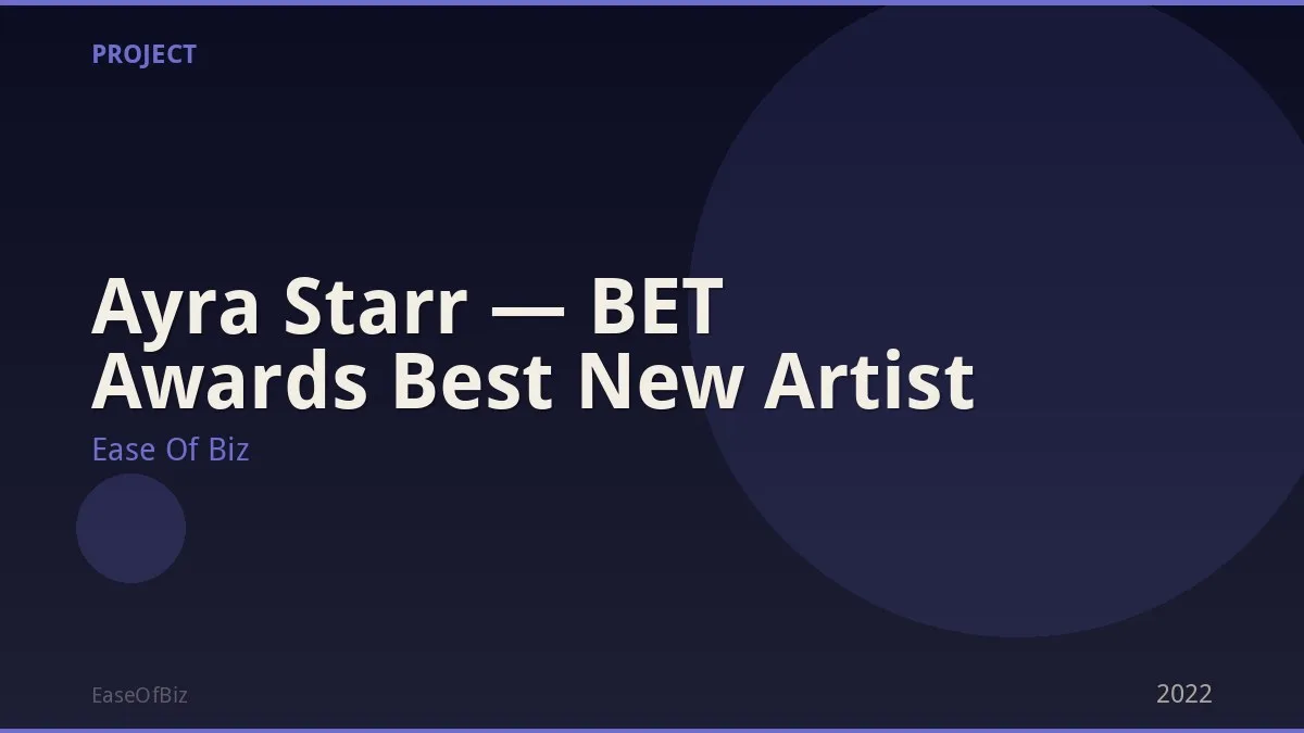 Ayra Starr — BET Awards Best New Artist