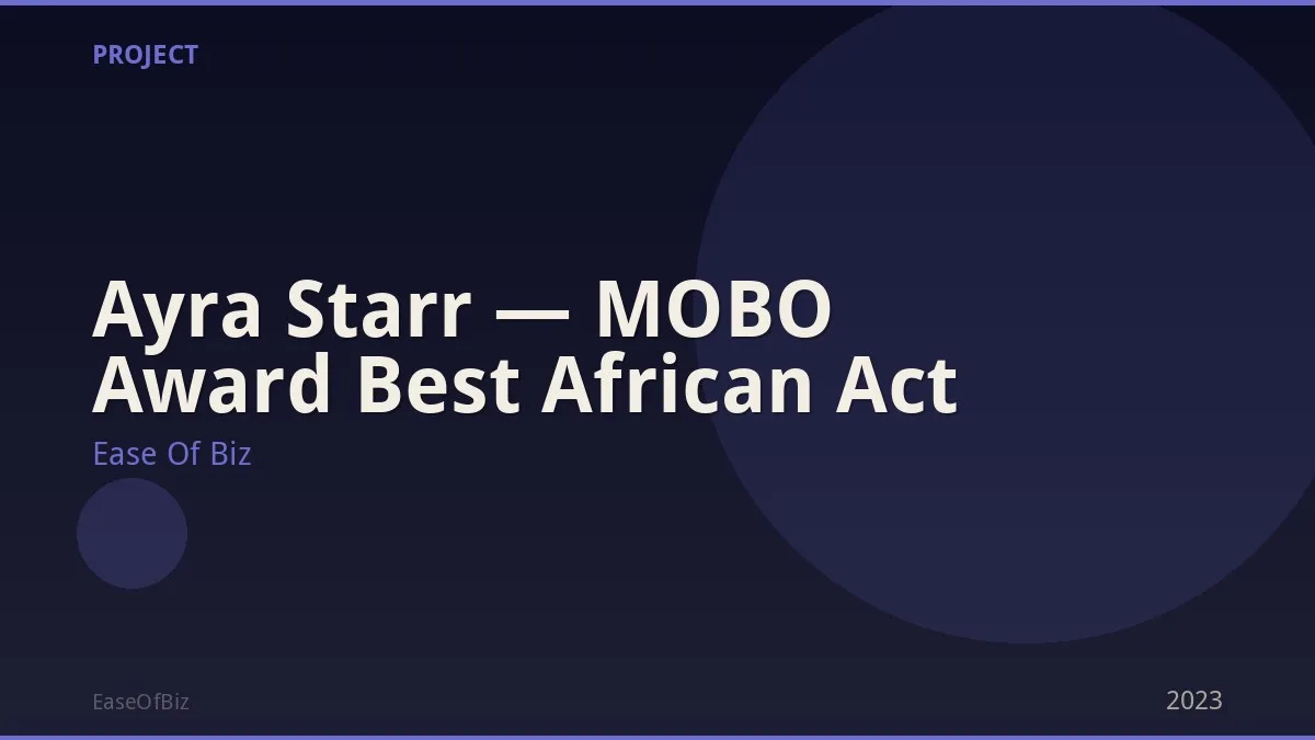 Ayra Starr — MOBO Award Best African Act