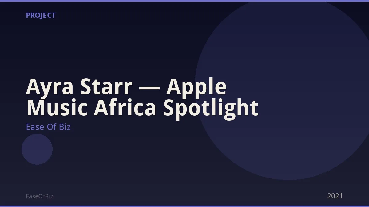 Ayra Starr — Apple Music Africa Spotlight