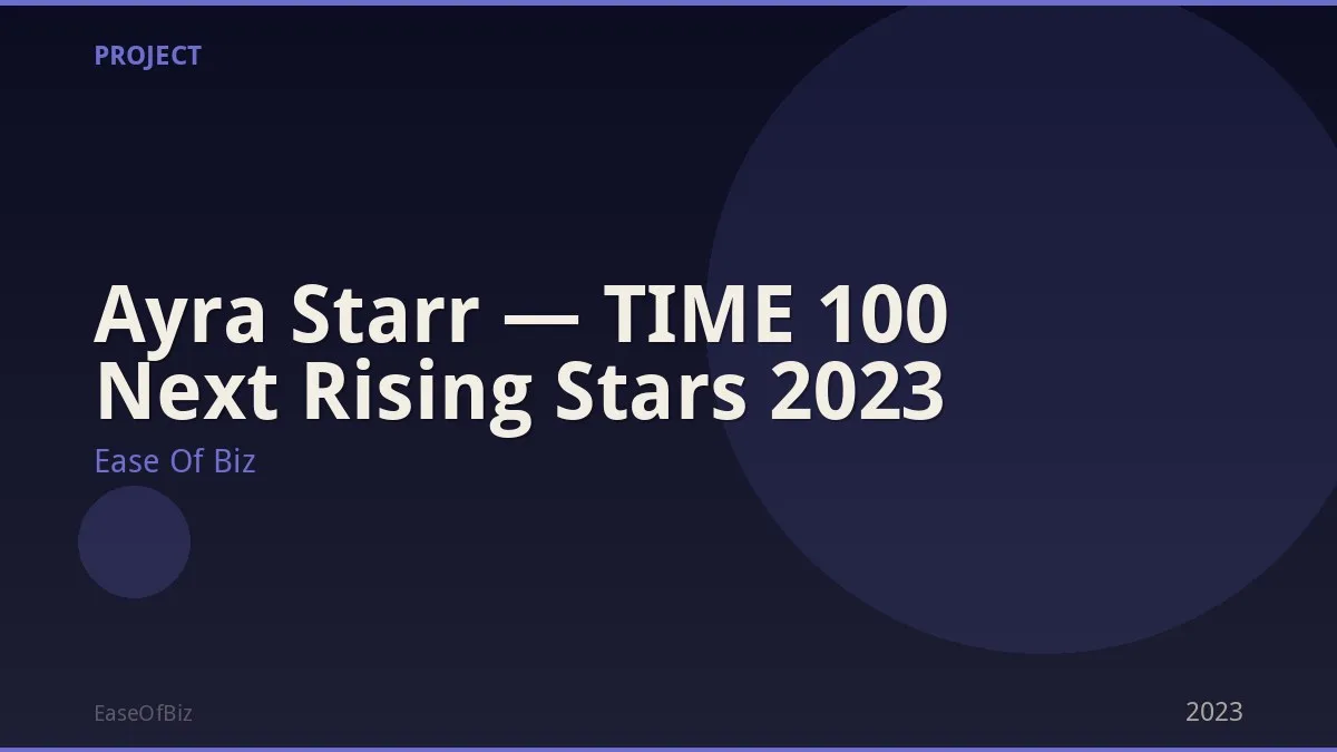 Ayra Starr — TIME 100 Next Rising Stars 2023
