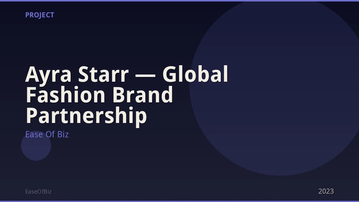 Ayra Starr — Global Fashion Brand Partnership