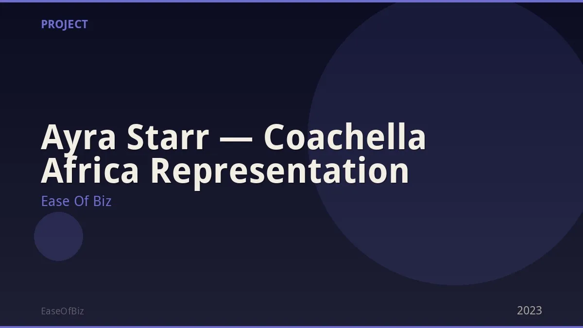 Ayra Starr — Coachella Africa Representation