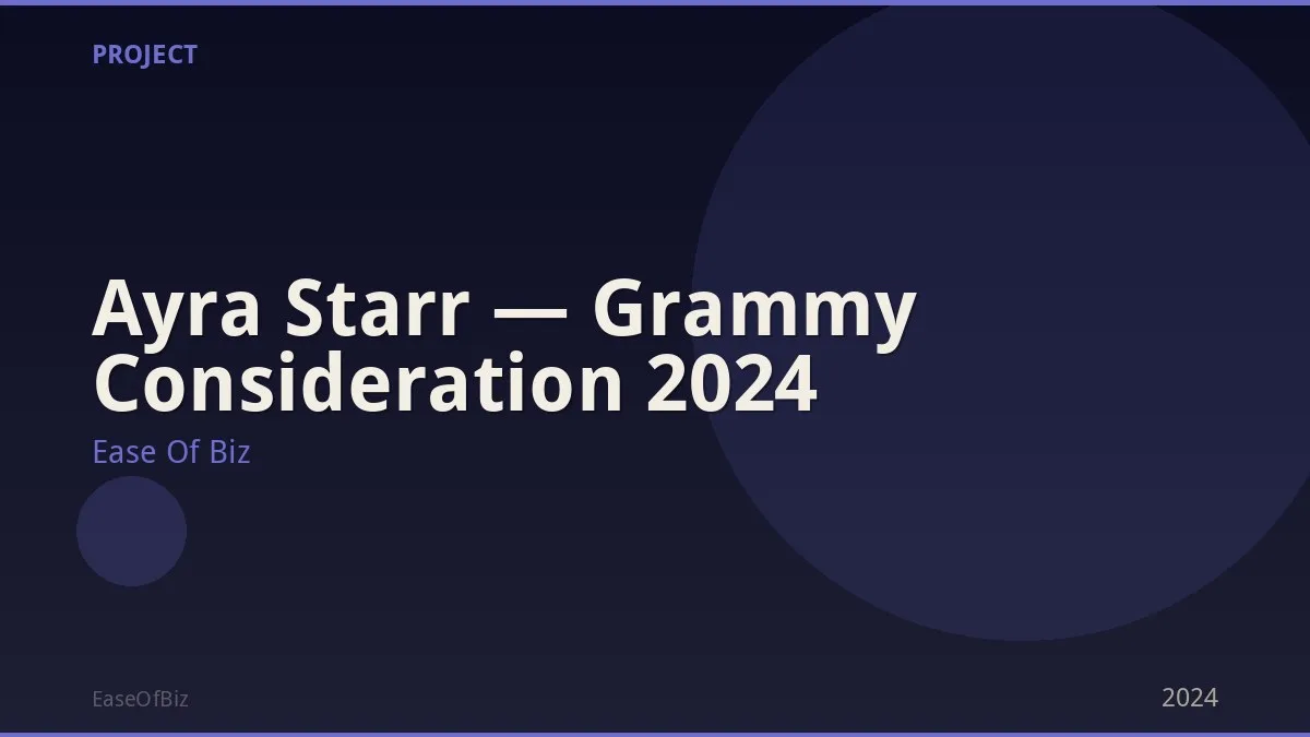 Ayra Starr — Grammy Consideration 2024